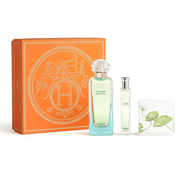Hermes Un Jardin Sur Le Nil Giftset Eau De Toilette Spray 100ml/Eau De Toilette Spray 15ml/soap 50gr 165ml