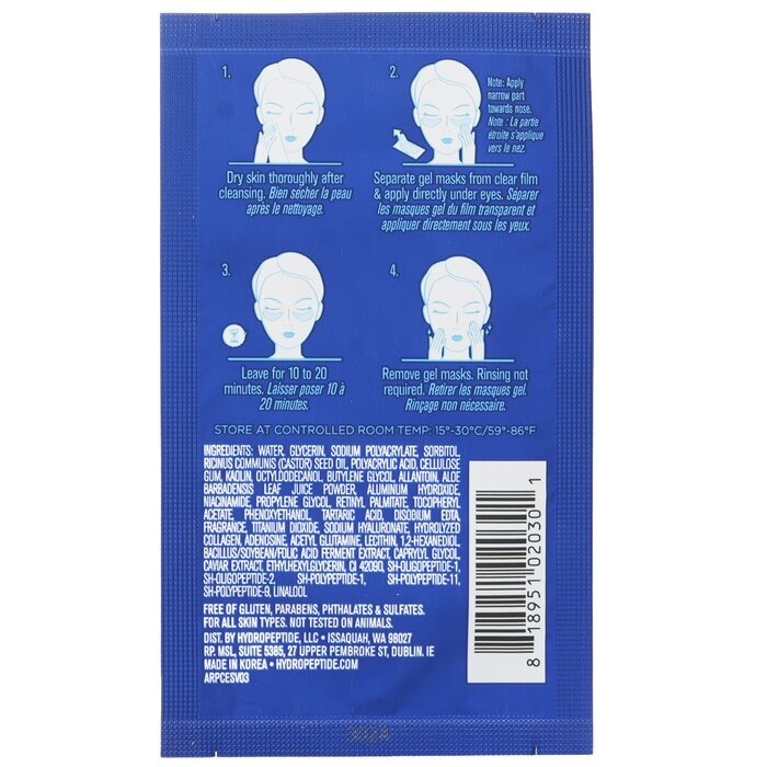 HydroPeptide Polypeptide Collagel+ Line Lifting Hydrogel Mask voor de ogen, 8 behandelingen