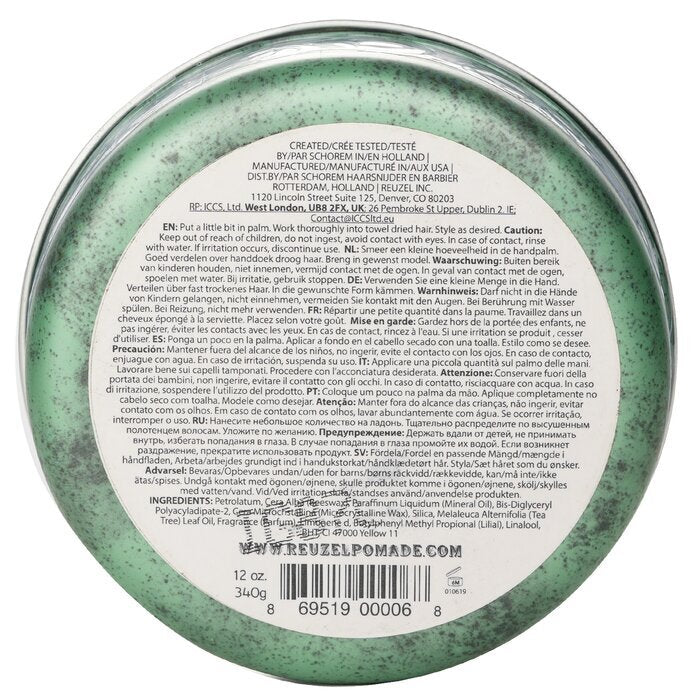 Reuzel Green Pomade (Grease Medium Hold) 340 g/12 oz