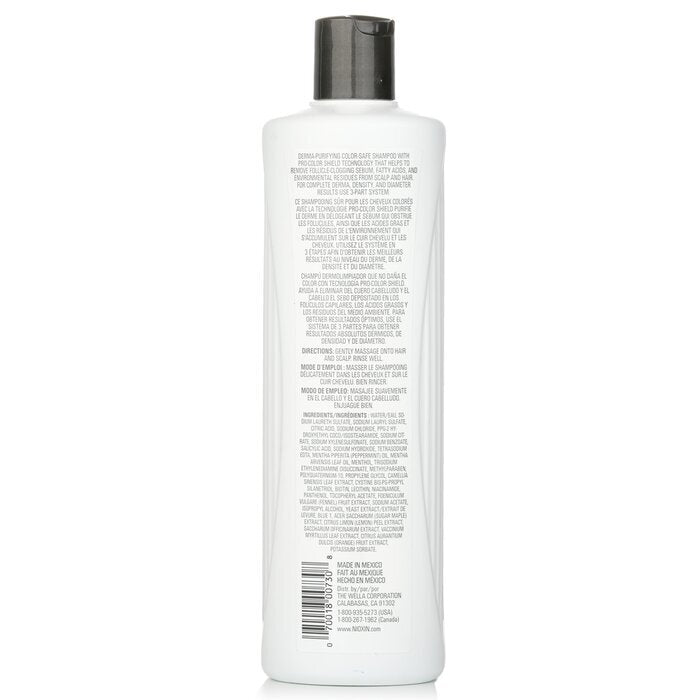 Nioxin Derma Purifying System 3 Cleanser Shampoo (Gekleurd haar, Licht dunner wordend, Kleurveilig) 500 ml