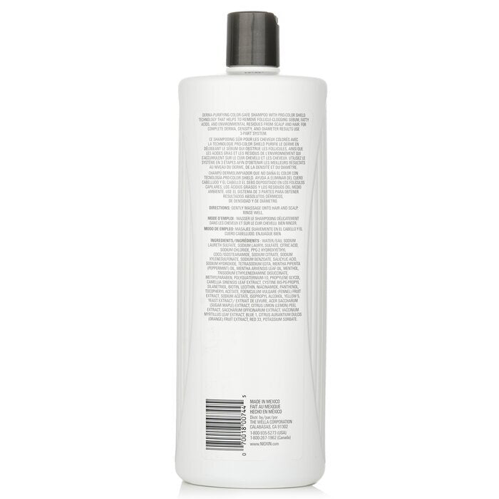 Nioxin Derma Purifying System 4 Cleanser Shampoo (Gekleurd haar, Verdunning, Kleurveilig) 1000 ml