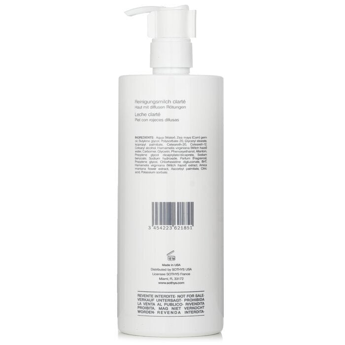 Sothys Clarity Reinigingsmelk - Voor een huid met kwetsbare haarvaten, met toverhazelaarextract (salonformaat) 500 ml