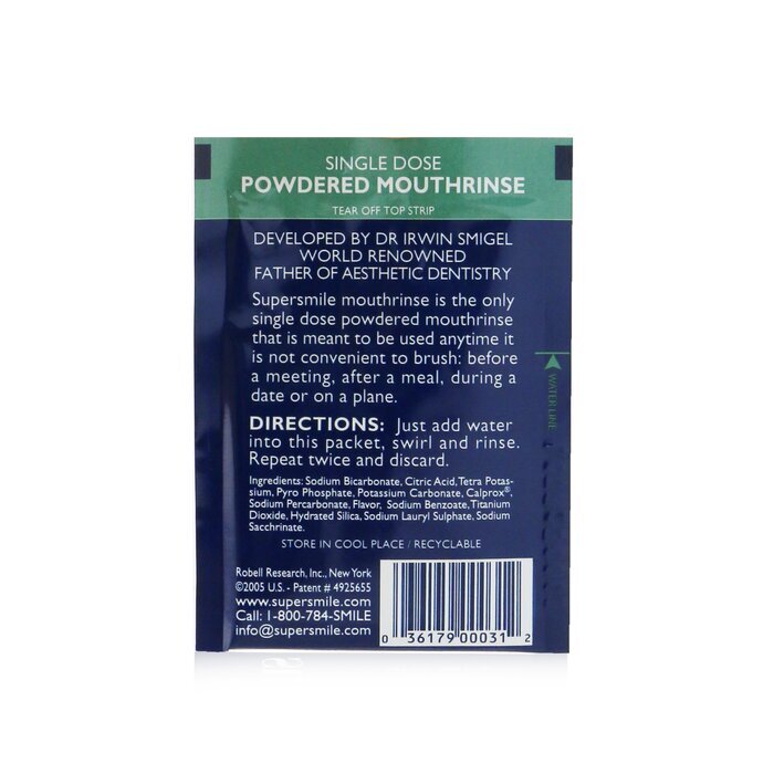 Supersmile Single Dose Poeder Mondspoeling (Geen Alcohol/Suiker) 60x1.7g/0.06oz