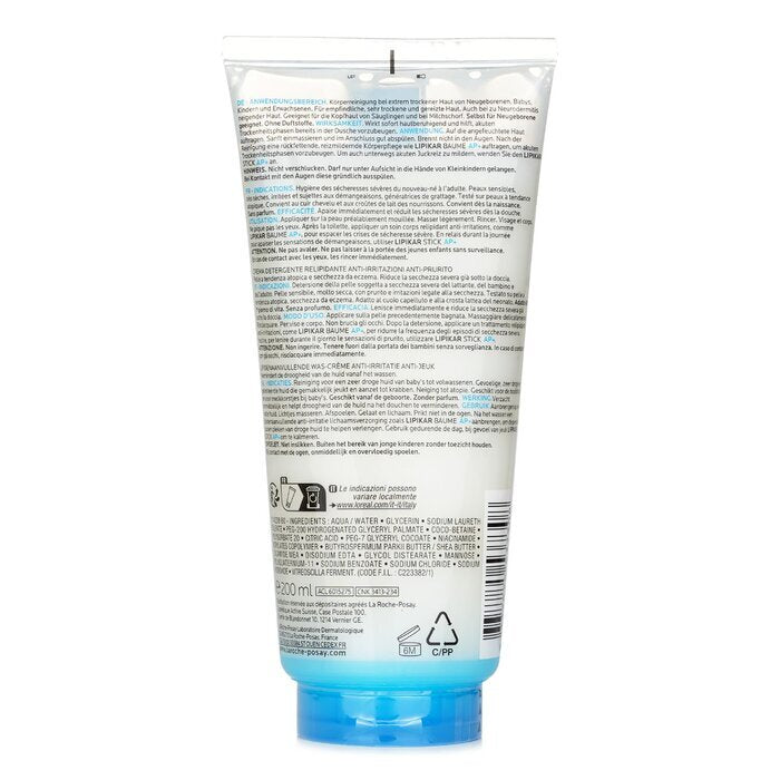 La Roche Posay Lipikar Syndet AP+ Lipidenaanvullende crèmewas 200ml/6.7oz