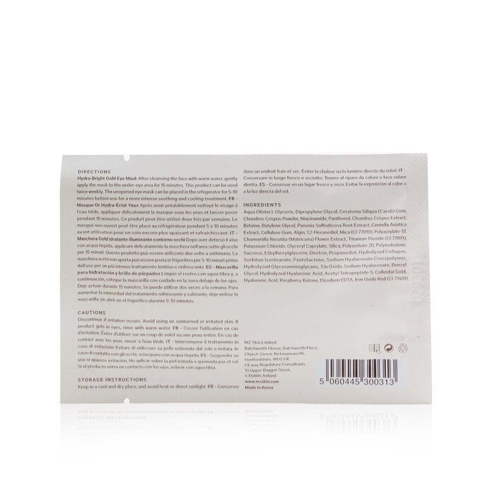 MZ Skin Hydra-Bright Gold Oogmasker 5x 3g/0.1oz