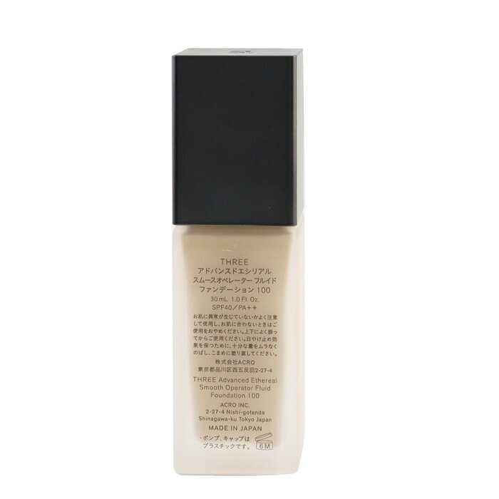 THREE Geavanceerde Ethereal Smooth Operator Fluid Foundation SPF40 - #100 30ml/1oz