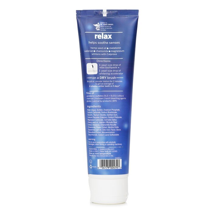 Supersmile Relax Whitening Tandpasta met hennepzaadolie 4,2 oz/119 g