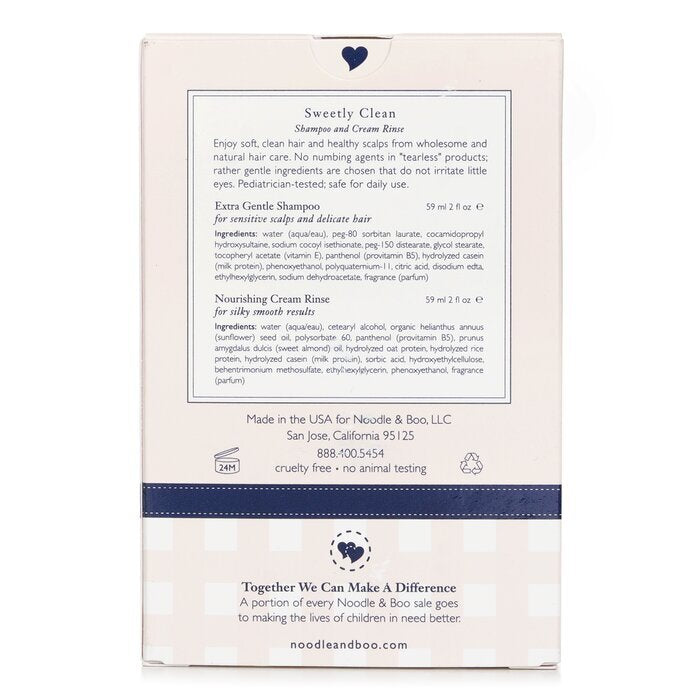 Noodle & Boo Sweetly Clean Kit: Extra Gentle Shampoo 59ml + Voedende Crèmespoeling 59ml 2 stuks