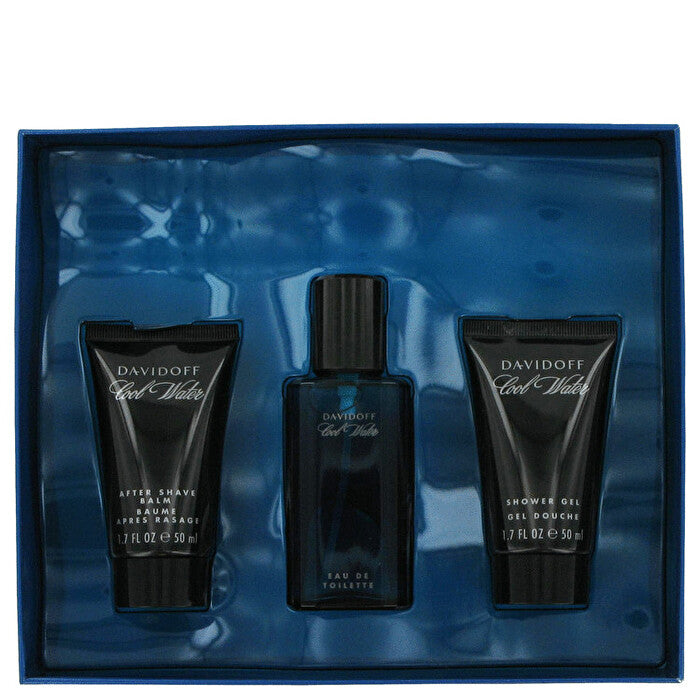 Davidoff Cool Water Gift Set - Eau De Toilette Spray + 1,7 oz Aftershavebalsem + 1,7 oz Douchegel