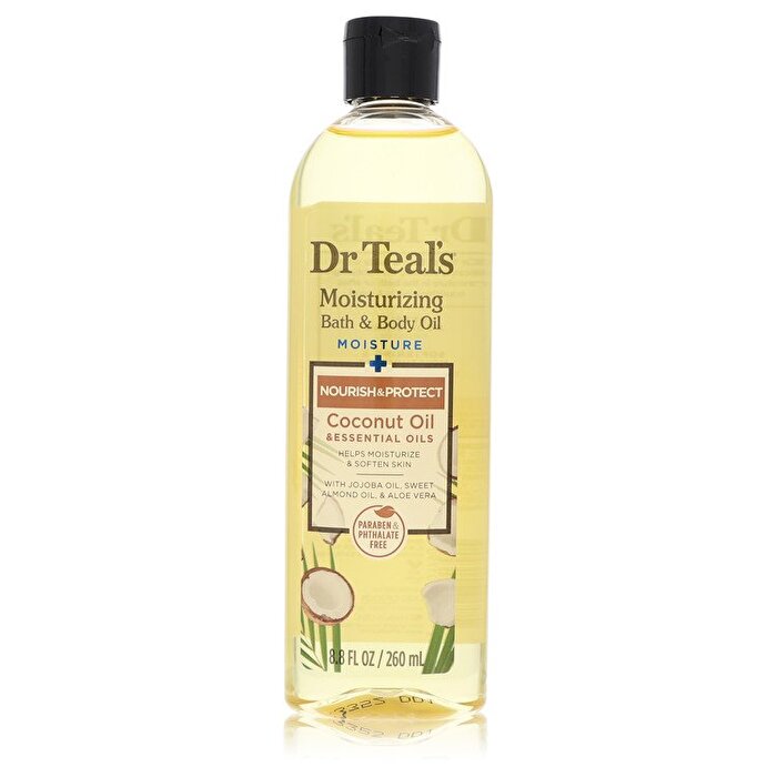 Dr Teal's Moisturizing Bath & Body Oil Nourishing Coconut Oil with Essensial Oils, Jojoba Oil, Sweet Almond Oil and Cocoa Butter 260ml/8.8oz