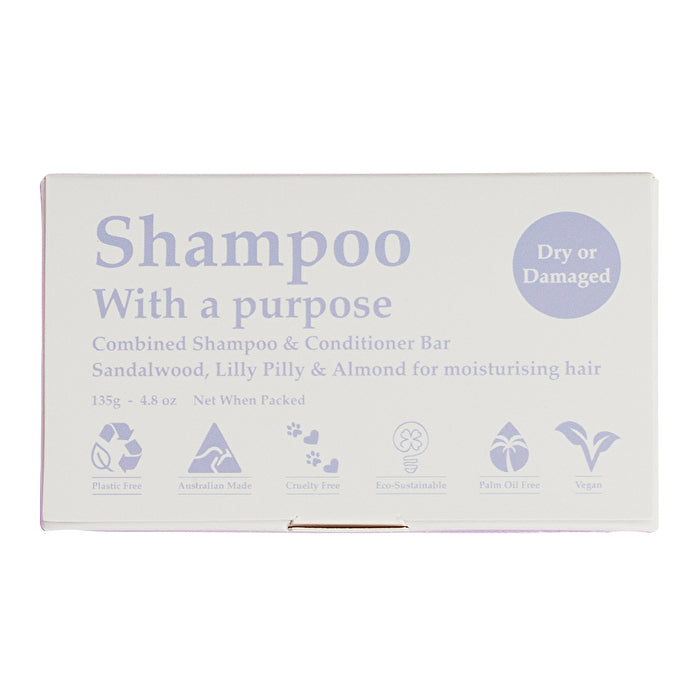 Shampoo With A Purpose Shampoo & Conditioner Bar Droog of Beschadigd 135g