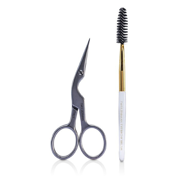 Tweezerman Stainless Brow Shaping Scissors & Brush