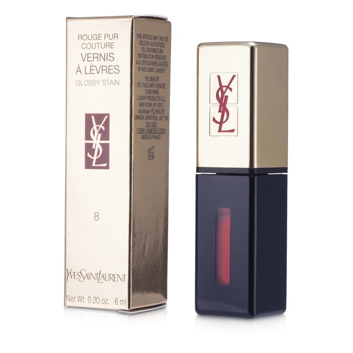 Yves Saint Laurent Rouge Pur Couture Vernis een Levres glanzende vlek - # 8 Orange De Chine 6 ml/0,2 oz