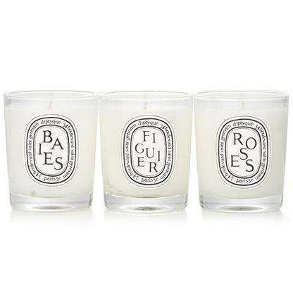 Diptyque Mini Candle Coffret: (Baies, Figuier, Roses) 3x 70g/2.4oz