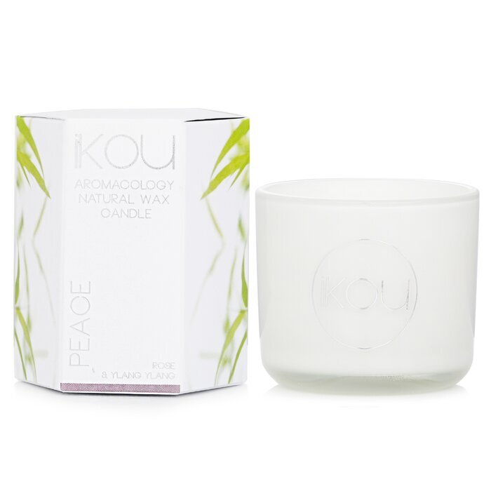 iKOU Eco-Luxury Aromacology Natuurlijke Wax Kaars Glas - Peace (Roos &amp; Ylang Ylang) 85g