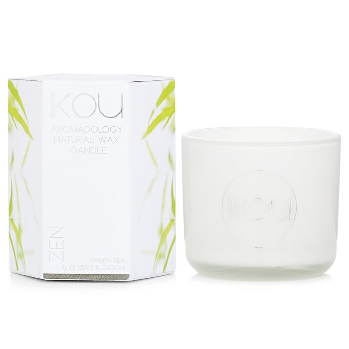 iKOU Eco-Luxury Aromacology Natuurlijke Wax Kaars Glas - Zen (Groene Thee &amp; Kersenbloesem) 85g