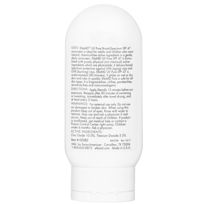 EltaMD UV Pure Waterbestendige Gezicht &amp; Lichaam Fysieke Zonnebrandcrème SPF 47 114g/4oz