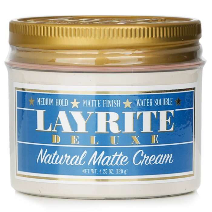 Layrite Natural Matte Cream (Medium Hold, Matte Finish, Wateroplosbaar) 120g/4.25oz