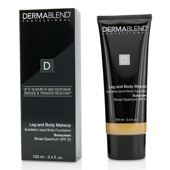 Dermablend Leg and Body Make Up Buildable Liquid Body Foundation Sunscreen Broad Spectrum SPF 25 - #Medium Natural 40N 100ml/3.4oz