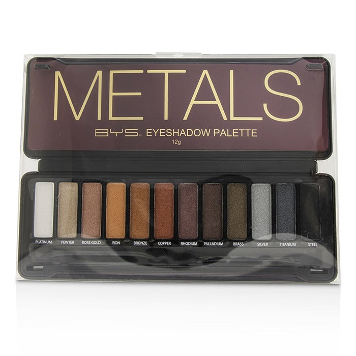 BYS Eyeshadow Palette (12x Eyeshadow, 2x Applicator) - Metals 12g/0.42oz