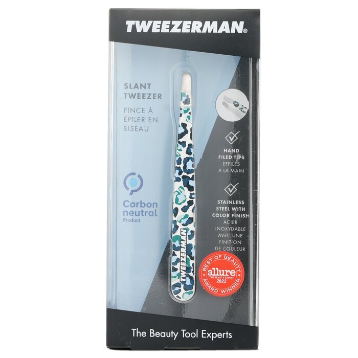 Tweezerman Slant Tweezer (Pattern Prints) - Animal Print/ Purple Leopard