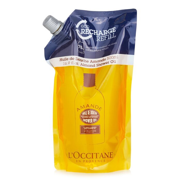 L'Occitane Amandel Reinigende &amp; Verzachtende Doucheolie (Eco-Navulling) 500ml/16.9oz