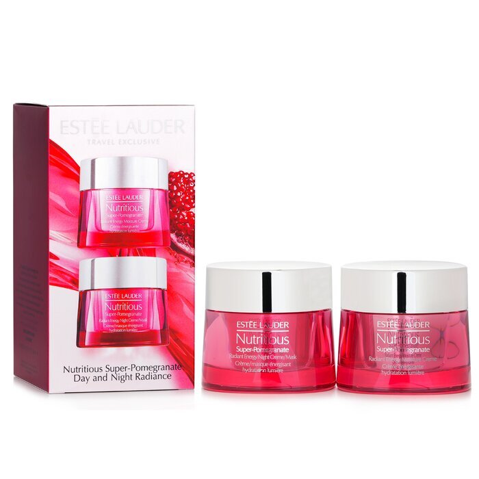 Estee Lauder Nutritious Super-Pomegranate Day & Night Radiance Set: Moisture Creme 50ml+ Night Creme/Mask 50ml 2pcs