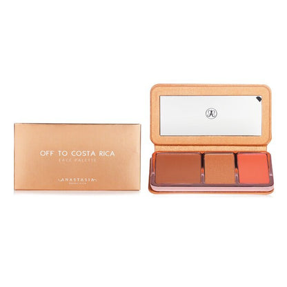 Anastasia Beverly Hills Face Palette (1x Bronzer, 1x Highlighter, 1x Blush) - # Off to Costa Rica (Medium-Tan) 17.6g/0.62oz