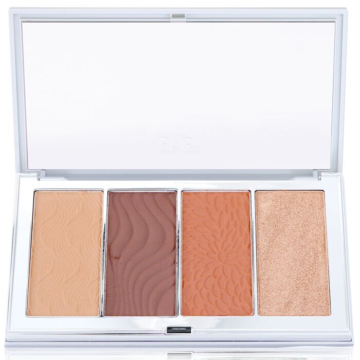 PUR (PurMinerals) 4 in 1 Skin Perfecting Powders Face Palette (1x Setting Powder, 1x Bronzer, 1x Highlighter, 1x Blush) - # Dark Deep 15g/0.53oz