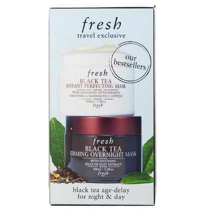 Fresh Black Tea Age-Delay For Night & Day Set: Black Tea Instant Perfecting Mask 100ml + Black Tea Firming Overnight Mask 100ml 2x100ml/3.3oz