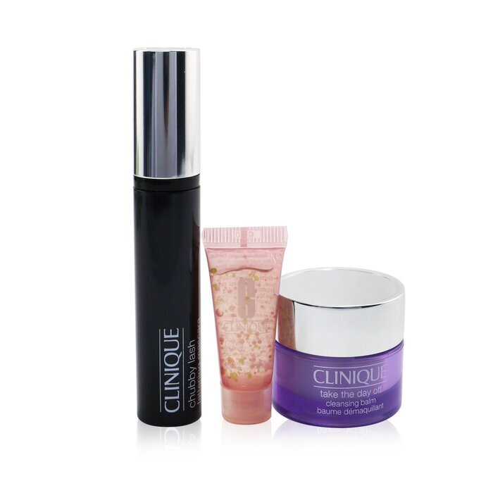 Clinique Chubby Lash Fattening Mascara Set (1x Mascara 8ml + Oogconcentraat 5ml + Reinigende balsem 15ml) 3 stuks