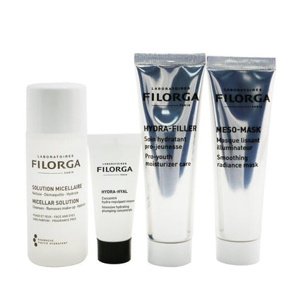 Filorga Intense Hydration Set: Micellar Solution 50ml+Hydra-Hyal 7ml+Hydra-Filler 30ml+Meso Mask 30ml+Bag 4pcs+1bag