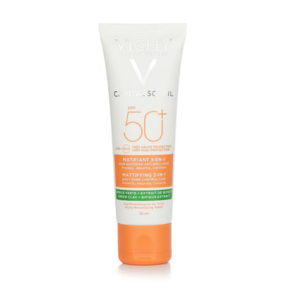 Vichy Capital Soleil Mattifying 3-In-1 Daily Shine Control Care SPF 50 - Protects, Absorbs, Controls 50ml/1.69oz