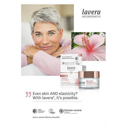 Lavera My Age Oog- en lipcontourcrème met biologische hibiscus en ceramiden - voor de rijpere huid 15 ml/0,5 oz