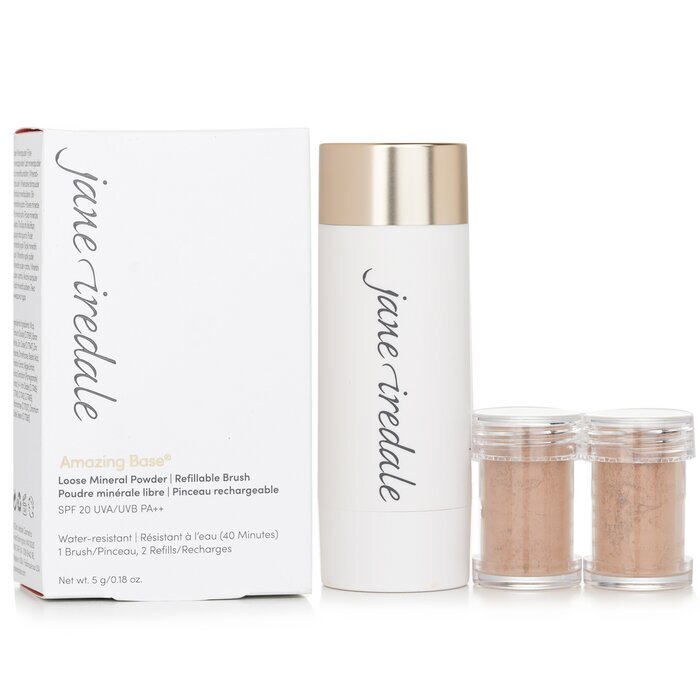 Jane Iredale Amazing Base Loose Mineral Powder SPF 20 Refillable Brush (1x Brush, 2x Refills) - Riviera 2x2.5g/0.09oz