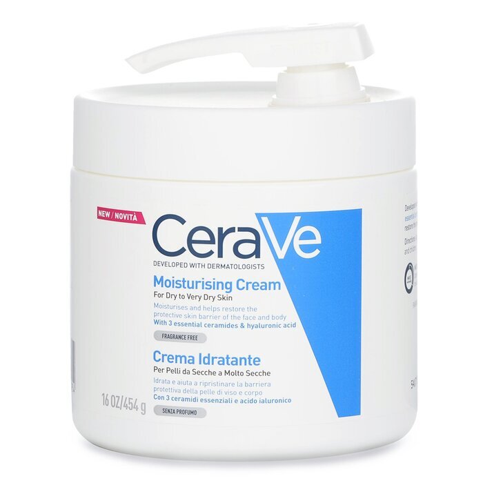 CeraVe Moisturising Cream For Dry to Very Dry Skin (With Pump) 454g/16oz