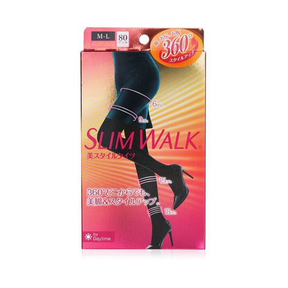 SlimWalk Compression Tights, Stepped Pressure Design - # Black (Size: M-L) 1pair