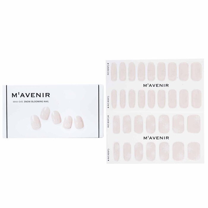 Mavenir Nail Sticker (White) - # Snow Blooming Nail 32pcs