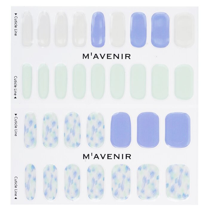 Mavenir Nail Sticker (Blue) - # Blue Leaf Nail 32pcs