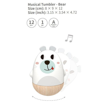 Tooky Toy Co Musical Tumbler - Bear 8x9x12cm