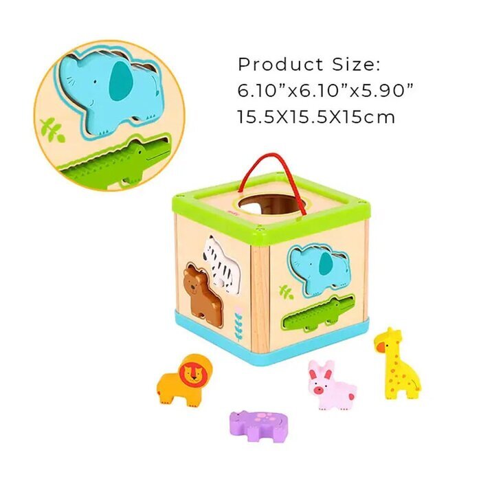 Tooky Toy Co Animal Sorter 16x16x15cm