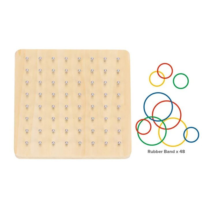 Tooky Toy Co Rubber Band Geoboard 18x18x3cm