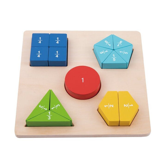 Tooky Toy Co Fraction Puzzle 22x22x3cm