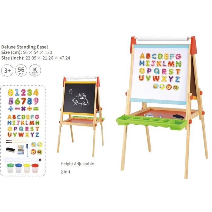 Tooky Toy Co Deluxe Standing Art Easel 56x54x120cm