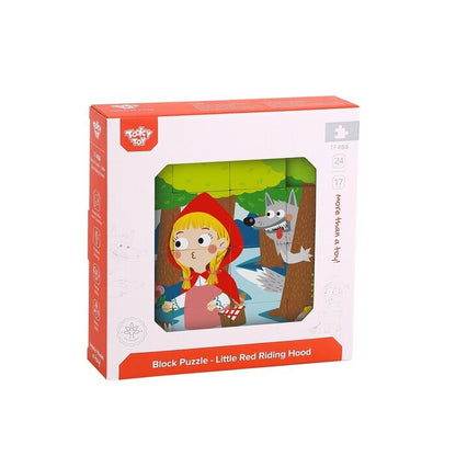 Tooky Toy Co Block Puzzle - Little Red Riding Hood 14x14x4cm