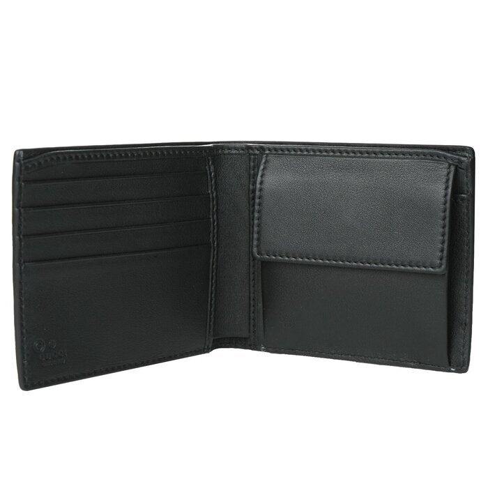 Microguccissim a GG Logo Leather Coin Wallet 544472 Black