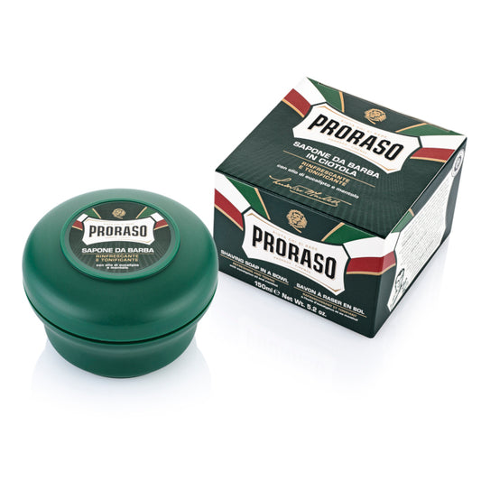 Proraso Groene Scheerzeep in een Kom (Eucalyptus &amp; Menthol) 150ml/5oz