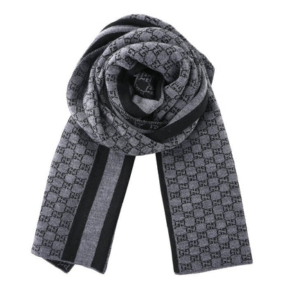 Wool Web Stripe GG Guccissima Scarf 438253 Black