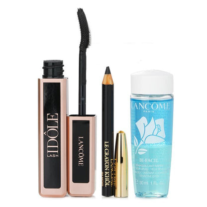 Lancome Lash Idole Mascara Set: Volumizing Mascara 8ml + Le Crayon Khol - No. 01 Black 0.7g + Non-Oily Instant Cleanser 30ml 942911 3pcs