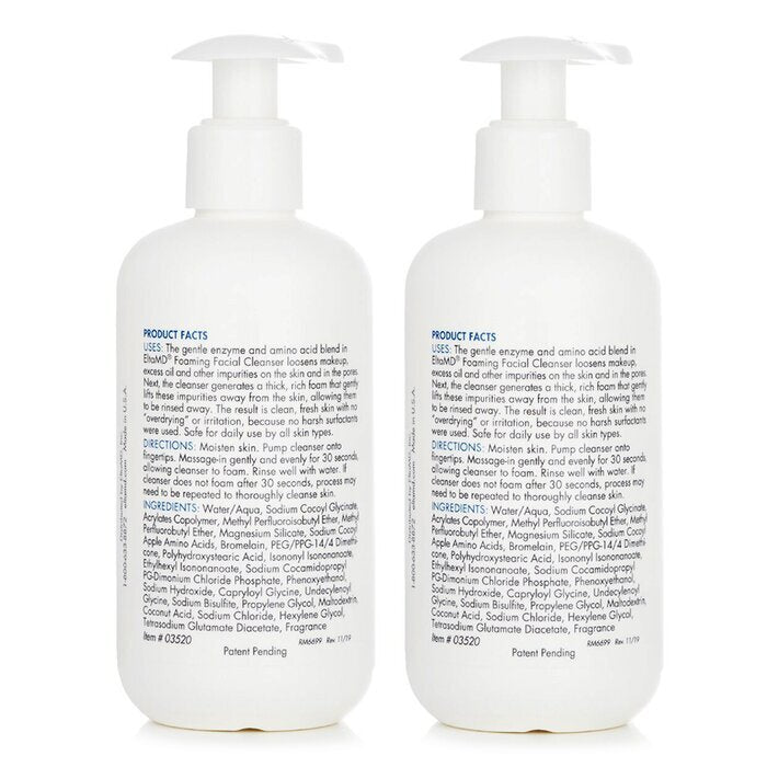 EltaMD Gentle Enzyme Foaming Facial Cleanser Duo 207ml x2pcs